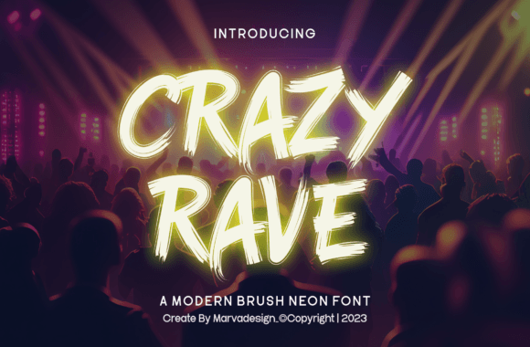 Crazy Rave: The Neon Brush Font for Dynamic Designs