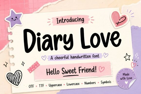 Diary Love: A Cheerful Handwritten Font for Your Designs